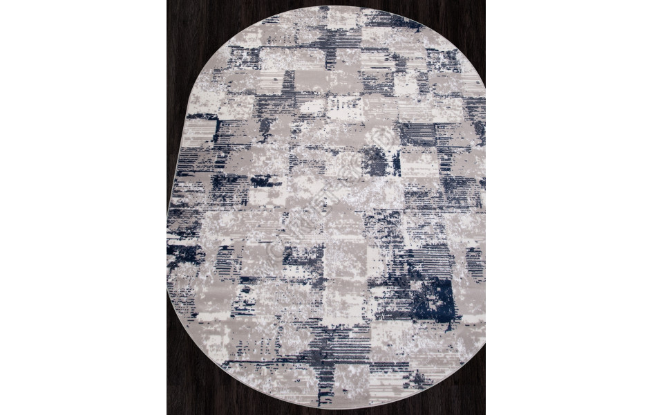 Ковер 8673 - GRAY-BLUE - Овал - коллекция RICHI