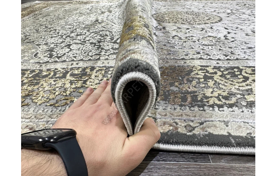 Ковер турецкий Lisa A3503A_IVORY MUSTARD овальный