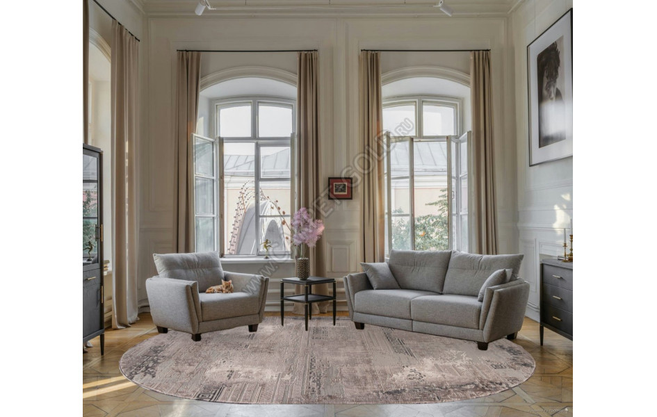 Ковер O1899 - 995 GREY / GREY - Овал - коллекция BRAND